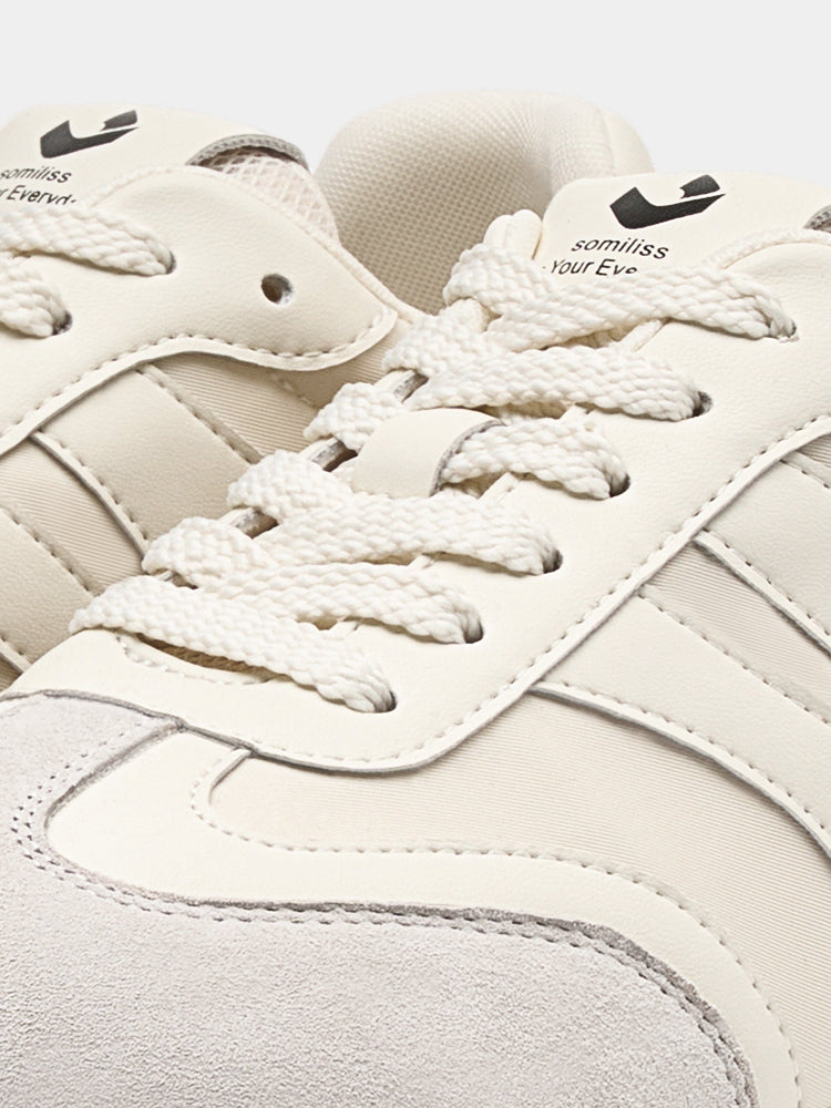 Retro Wide Women Fashion Sneakers White/Gray