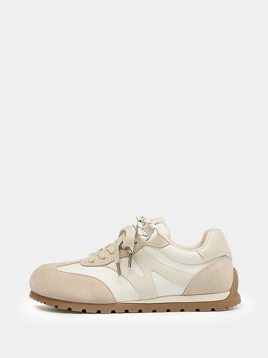 Casual Office Wide Toe Box Women Fashion Sneakers Beige/White