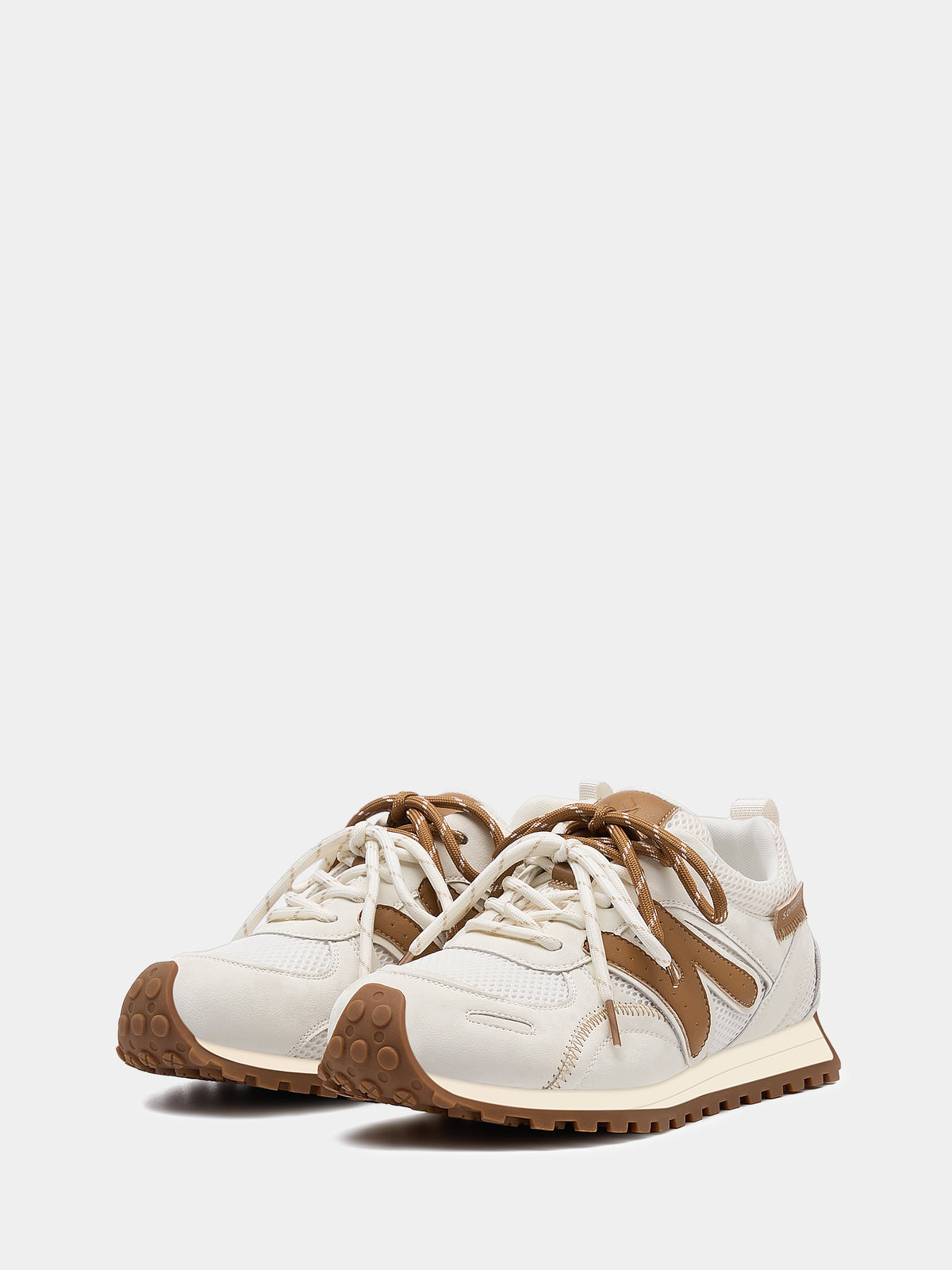 Women's Wide Toe Box Shoes with Arch Support Beige&white