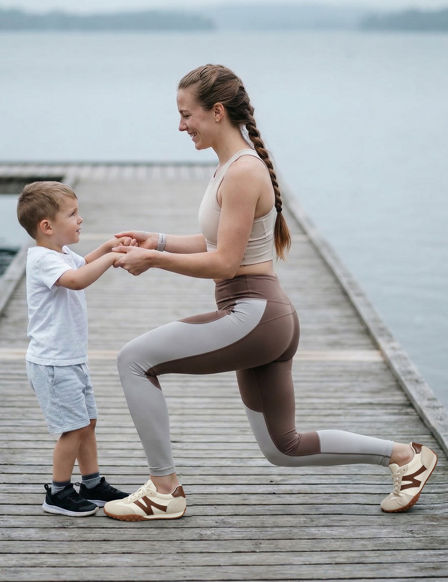 Retro Casual Women's Fashion Sneakers Beige/Brown