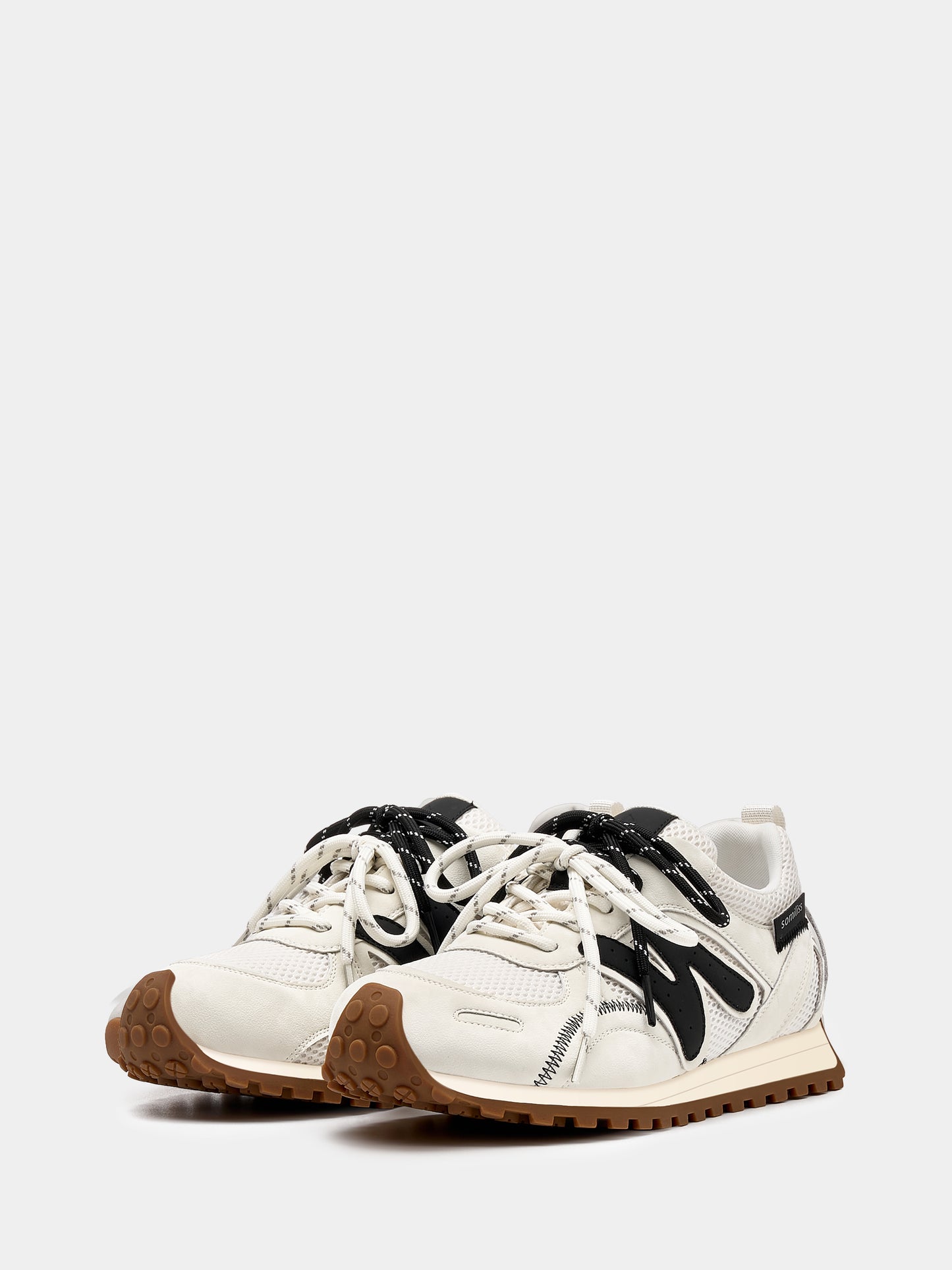 Women's Wide Toe Box Shoes with Arch Support Black&White