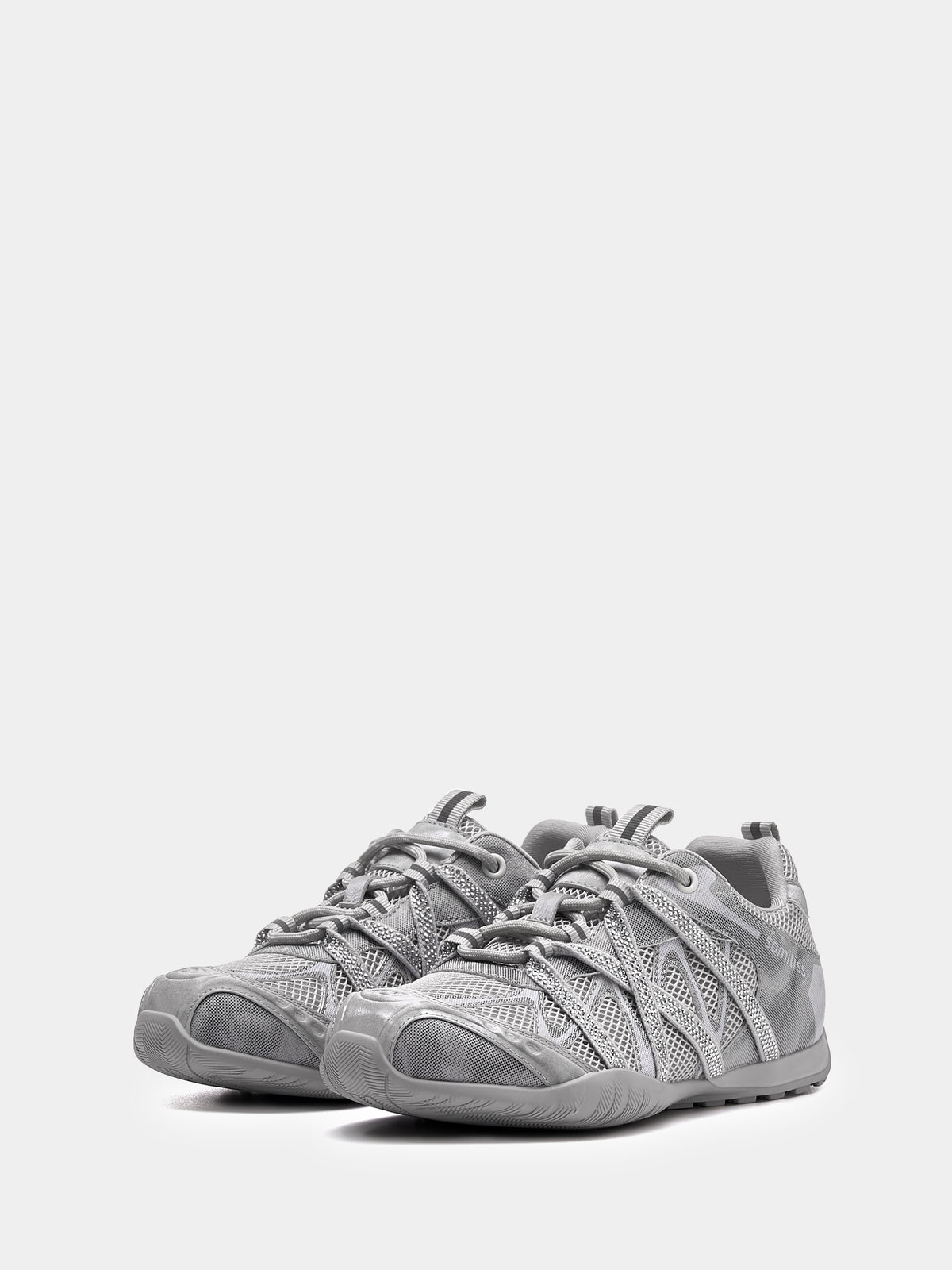 Women Rhinestone Walking Shoes Grey