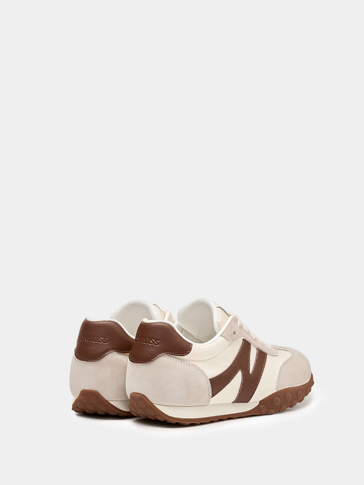 Retro Casual Women's Fashion Sneakers Beige/Brown