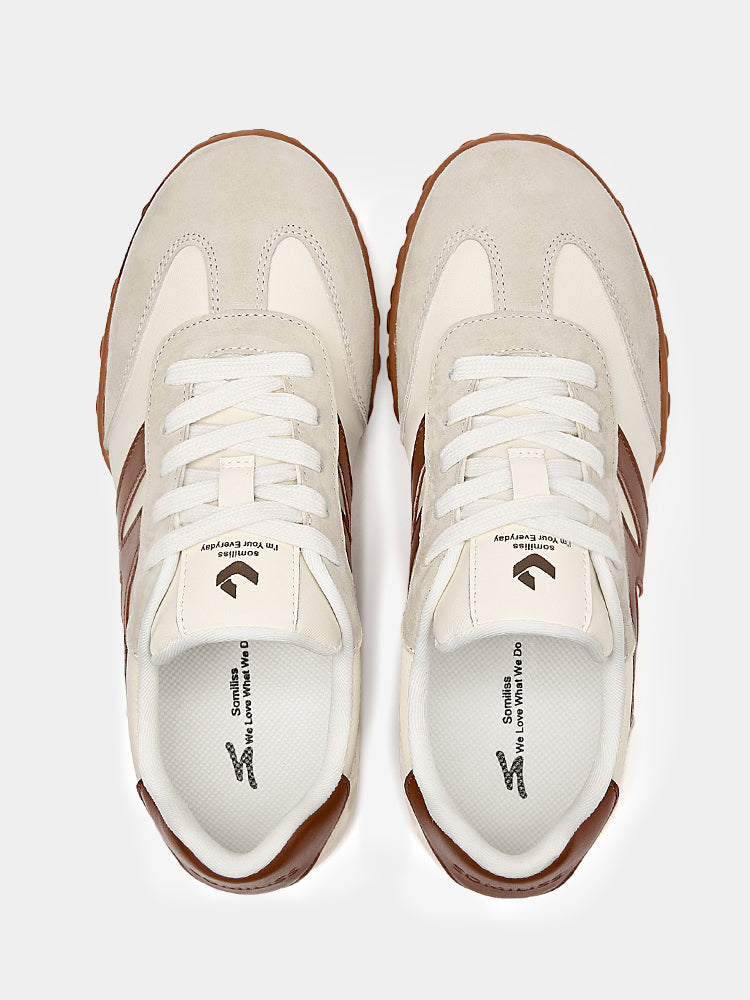 Retro Casual Women's Fashion Sneakers Beige/Brown