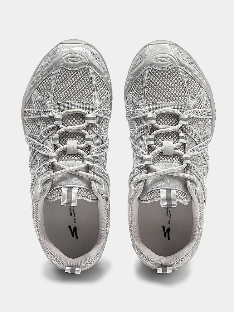 Women Rhinestone Walking Shoes Grey