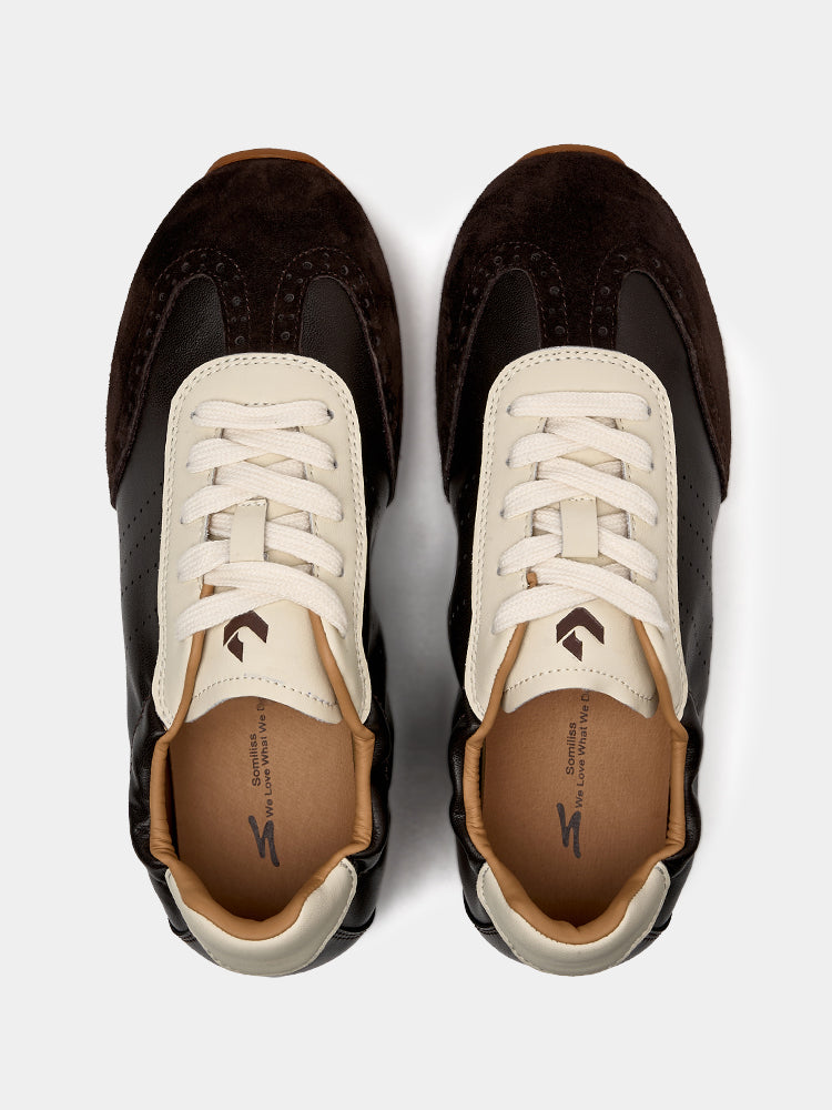 Sleek Slim Women Fashion Sneakers Brown