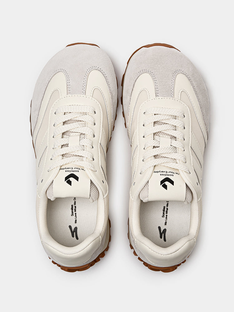 Retro Wide Women Fashion Sneakers White/Gray