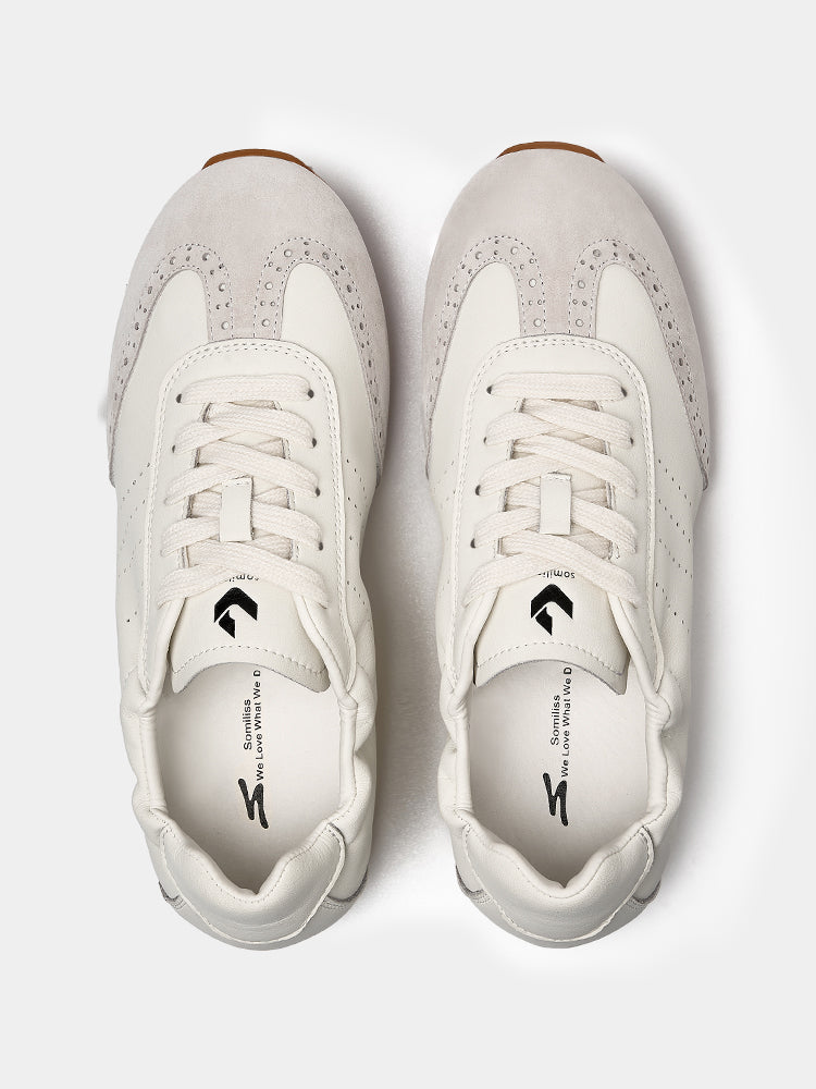 Sleek Slim Women Fashion Sneakers White/Gray