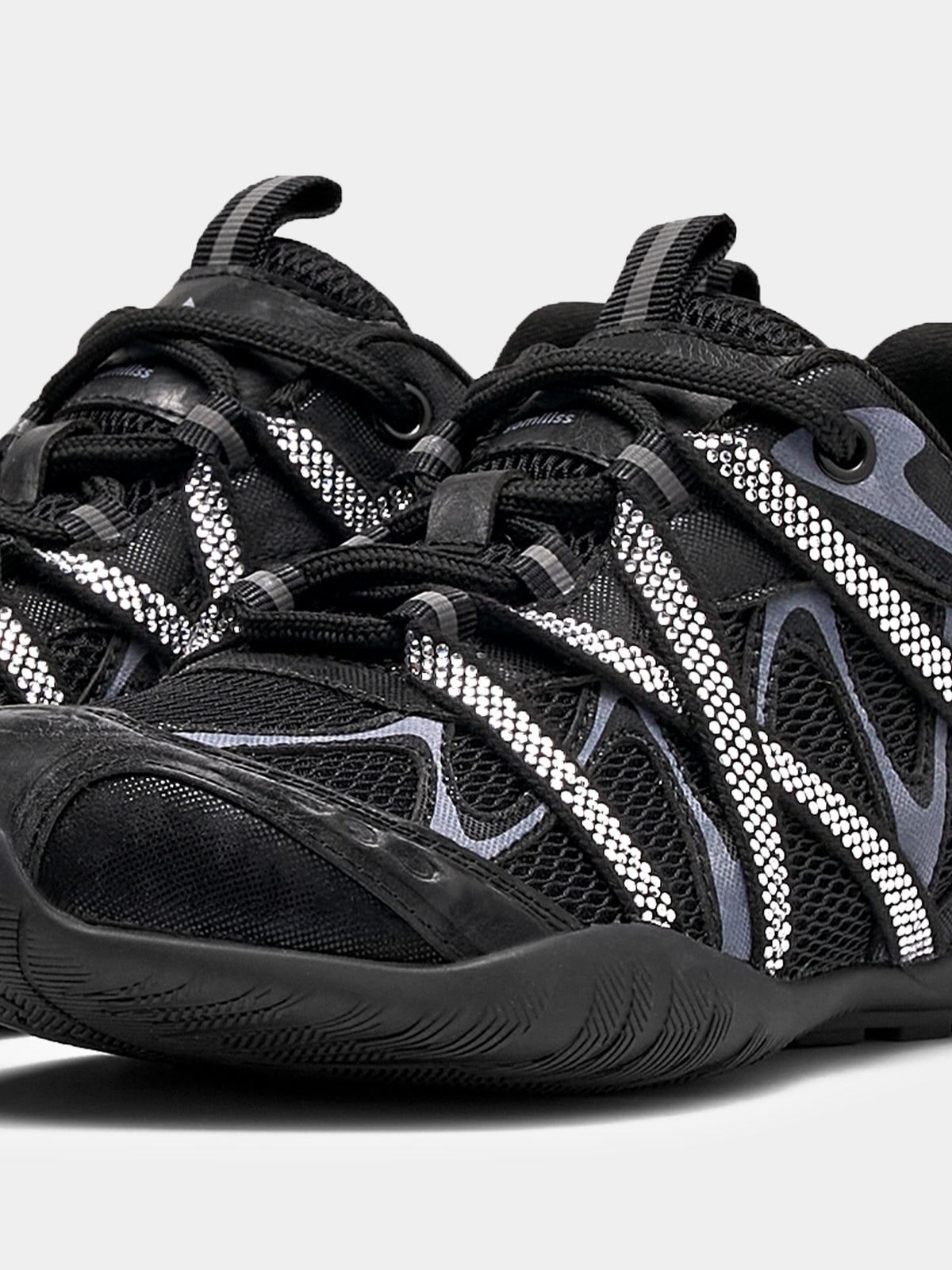 Women Rhinestone Walking Shoes Black