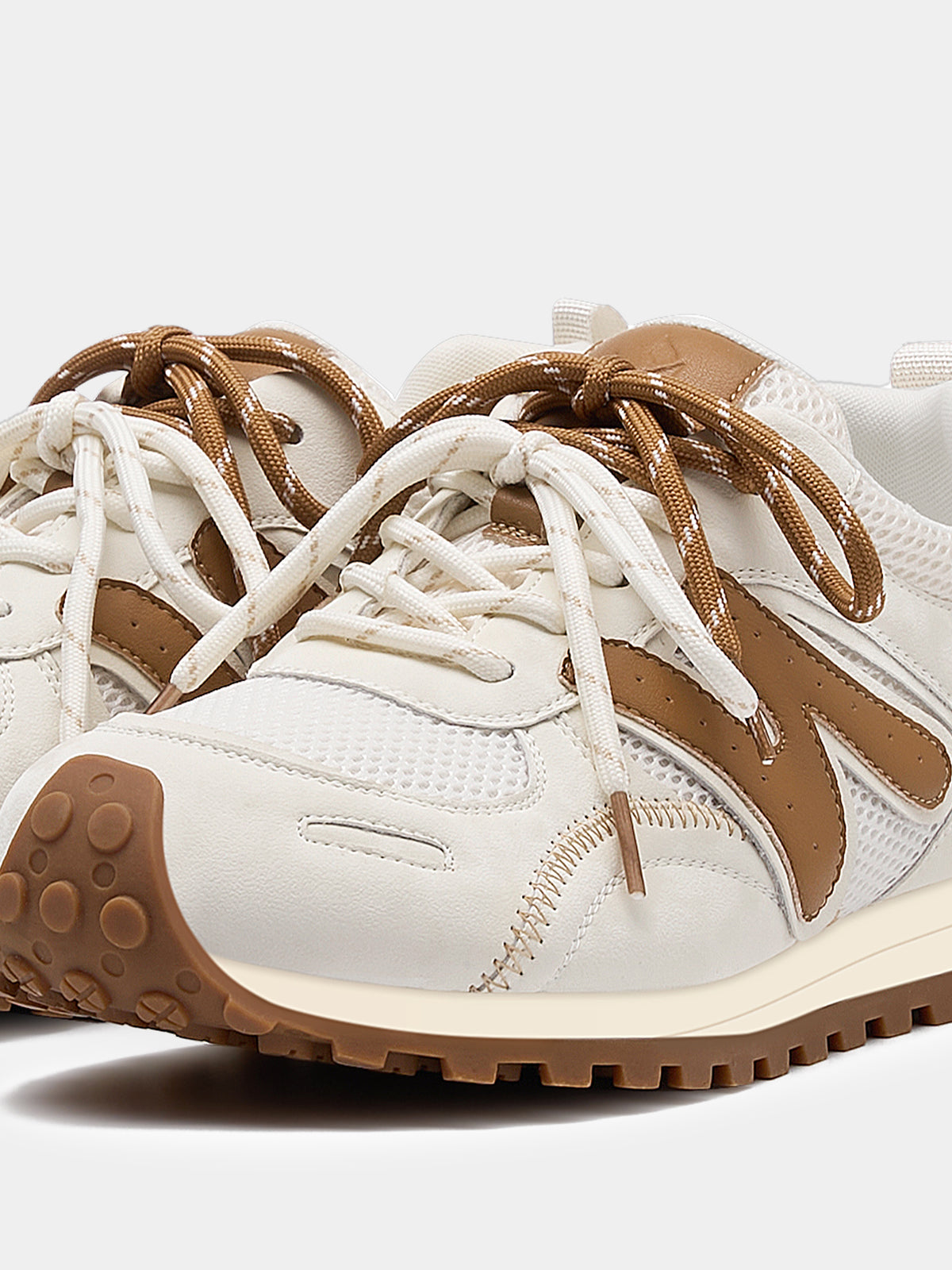 Women's Wide Toe Box Shoes with Arch Support Beige&white