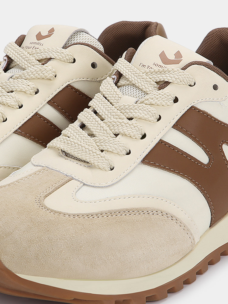 Retro Wide Women Fashion Sneakers Brown